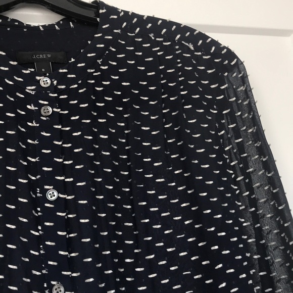 J crew sheer blouse with stitched line detail - Picture 3 of 4
